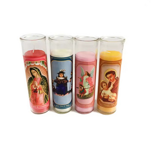 Spells Religious Church Paraffin Wax Novena Vigil Clear plain Glass Jar 5 to 7 Day White or Color Candle