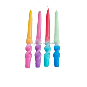 High Quality Soy Wax Swirl Candle Spell Colored Candle Stick Twisted Candle Stick for wedding decoration