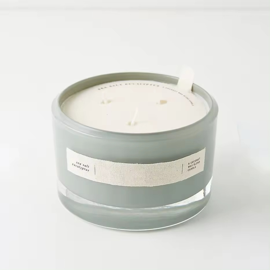 Romantic Three-Wick Soy Wax Candle Scented and Smokeless in Glass Jar-for DIY Candle Making Kits Wholesale Available