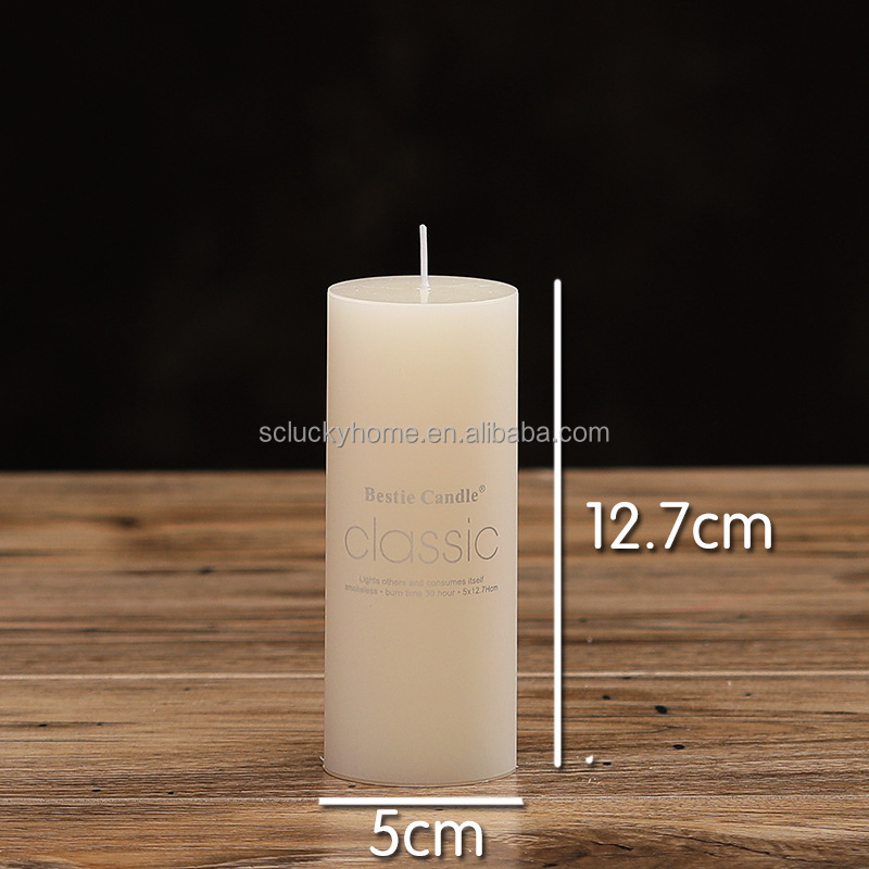 Hot selling Size 5*15cm  flameless pillar candles bulk  european candle pillar Cylindrical Candle for home decoration