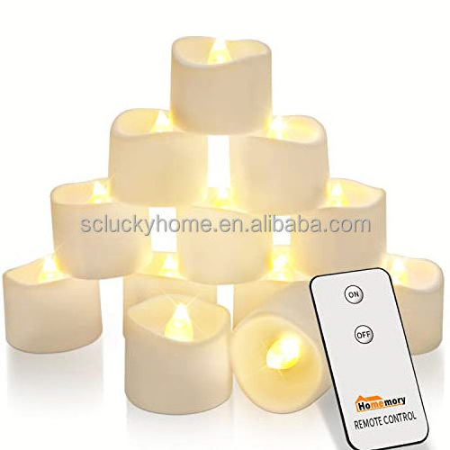 Hot Selling Battery Operated White Colorful Tealight Yellow Flicker Floating Flameless LED  Small Electric Candles