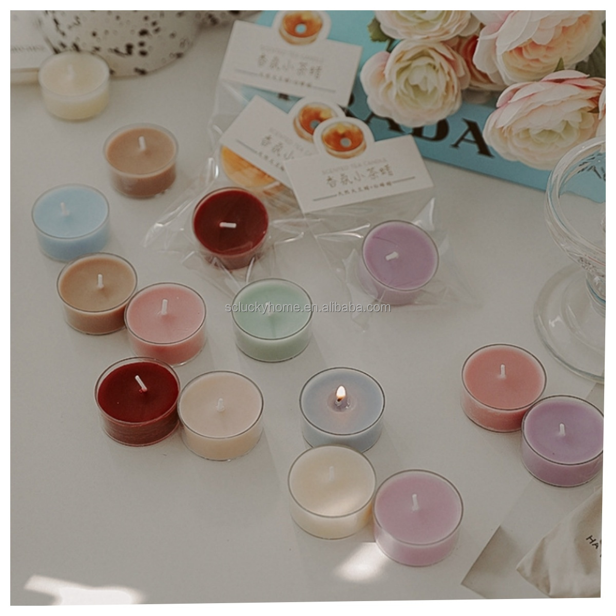 Wholesale customized various colors Scented Tea Light Candles For Sale