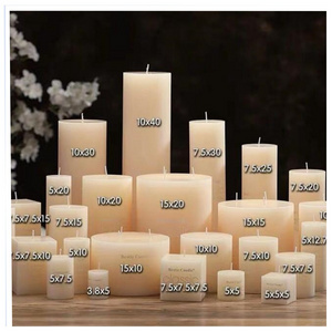 Birthday Wedding Hotel Different Size European Large Ivory White Pillar Candles Cylindrical Candle for home decoration