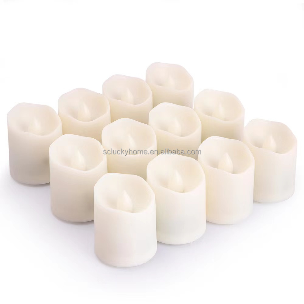 Mini Plastic wedding Decorative Flickering Flameless Battery Operated LED Tealight Tea Light Candles