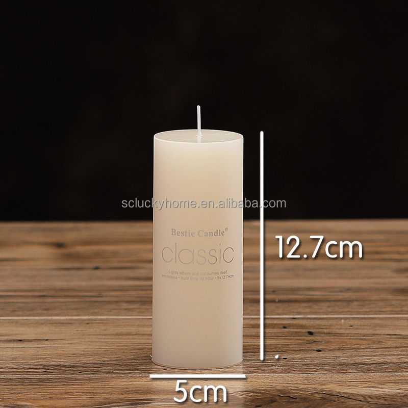 Birthday Wedding Hotel Different Size European Large Ivory White Pillar Candles Cylindrical Candle for home decoration