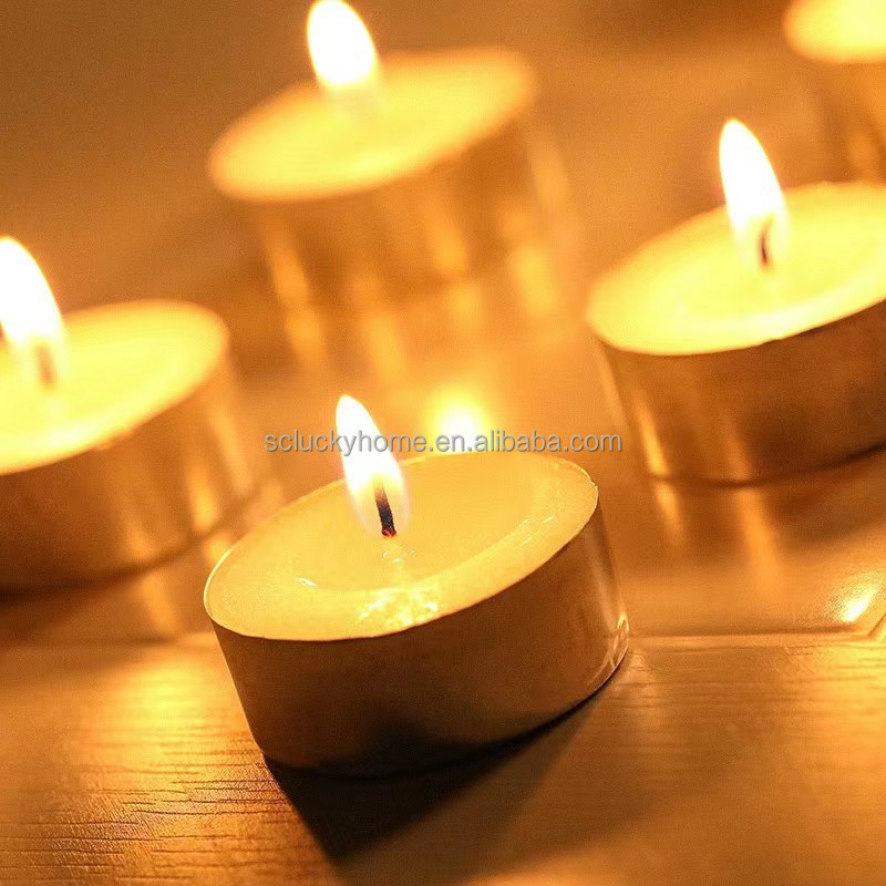 Paraffin wax scent candles in aluminium candles aluminum tins tea light small candles