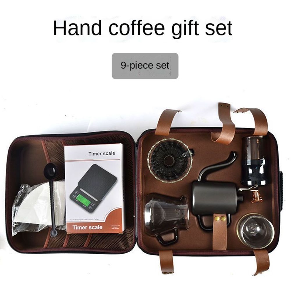 Saudi Arabia Style  Coffee Travel Bag Gift Box Set Grinder Pot Kettle Hand Brew Coffee Kit Pour Over Coffee Maker Set