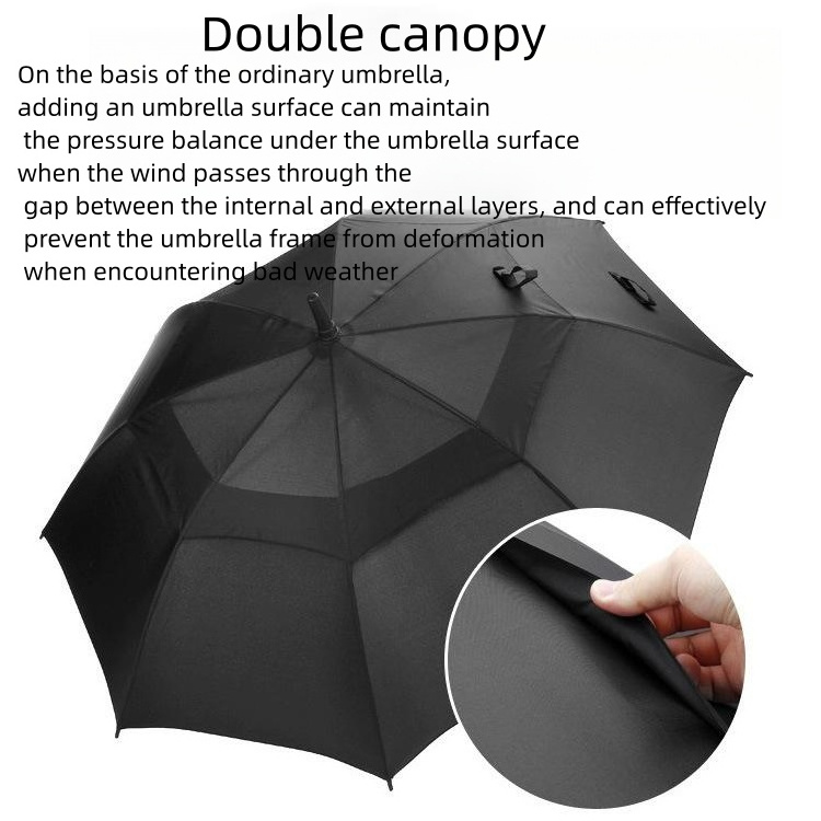 Oversized automatic double-layer golf umbrella Extra large long handle umbrella wholesale men's business long handle umbrella