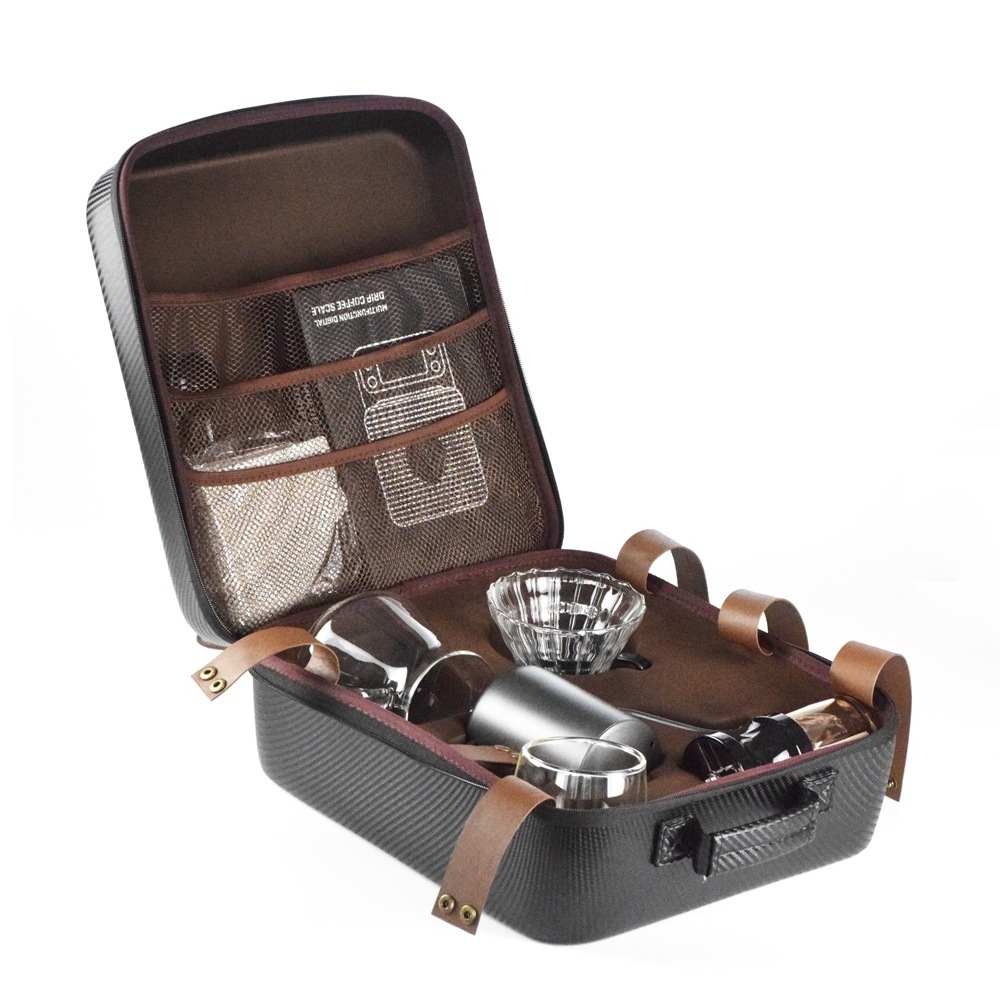 Saudi Arabia Style  Coffee Travel Bag Gift Box Set Grinder Pot Kettle Hand Brew Coffee Kit Pour Over Coffee Maker Set