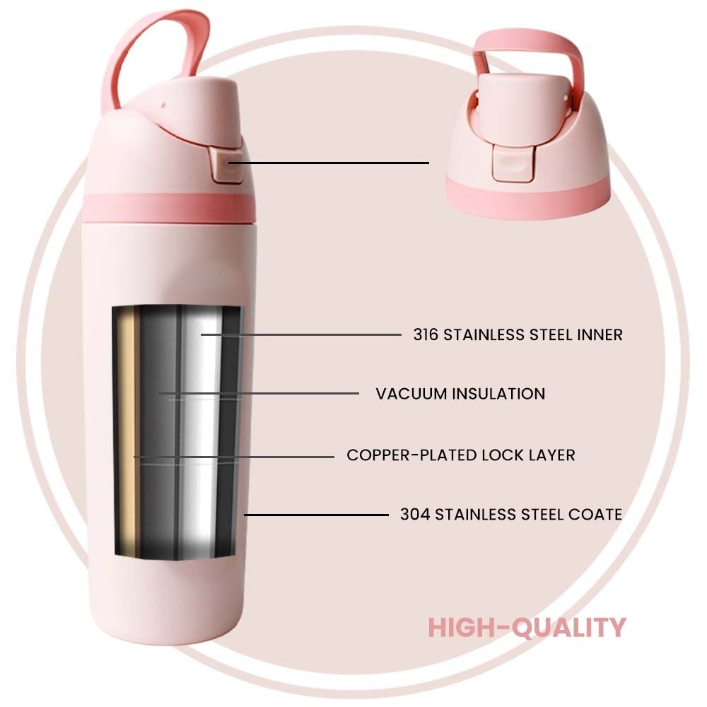 FACTORY OEM custom logo double wall stainless steel SUS 316 vacuum insulated 24 oz 40 oz 32 oz free sip owalas water bottle