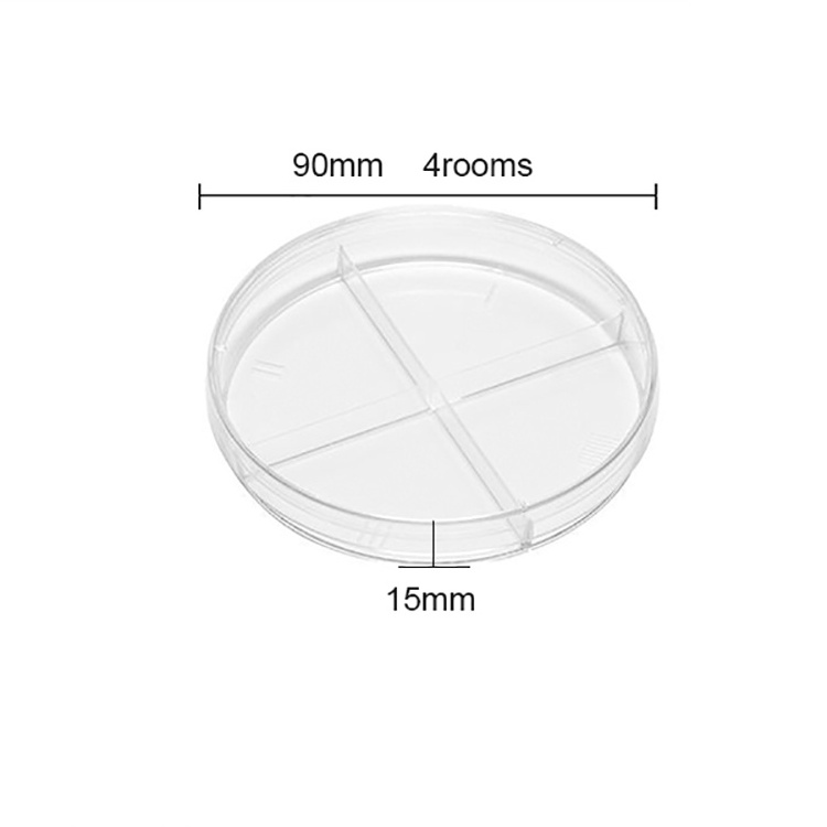 Laboratory medical sterile glass plastic petri dish 90*15 with vent