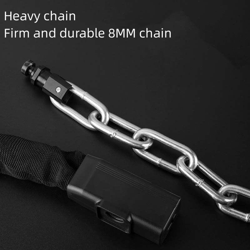 Bicycle accessories bicycle chain lock 8MM thick chain security anti-theft catalpa alloy durable bicycle lock