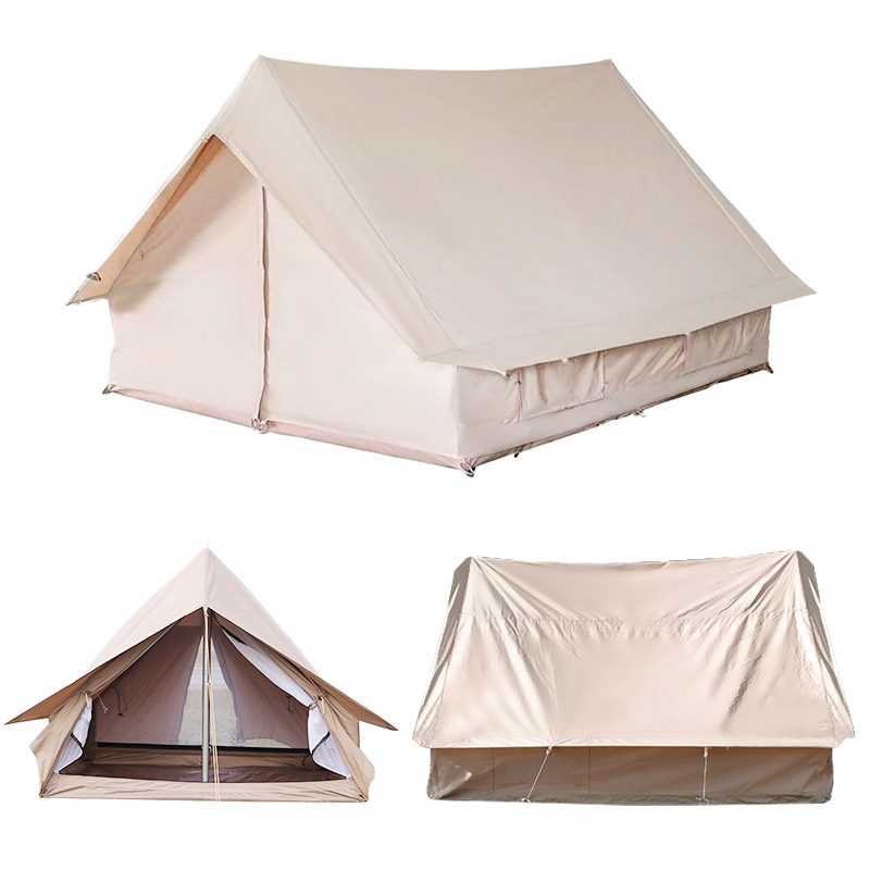 Outdoor Two Person Camping Hut Tent Aluminum Alloy Stay Rod Oxford Waterproof One Bedroom Thickened Cotton Camping Tent