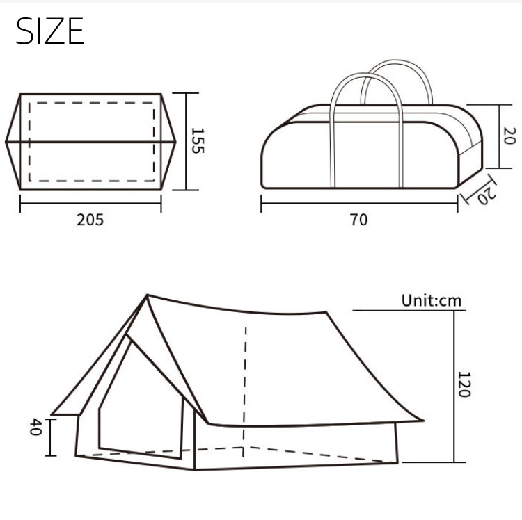 Outdoor Two Person Camping Hut Tent Aluminum Alloy Stay Rod Oxford Waterproof One Bedroom Thickened Cotton Camping Tent