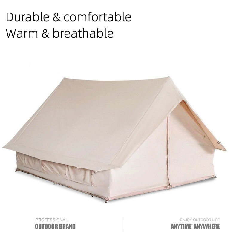 Outdoor Two Person Camping Hut Tent Aluminum Alloy Stay Rod Oxford Waterproof One Bedroom Thickened Cotton Camping Tent