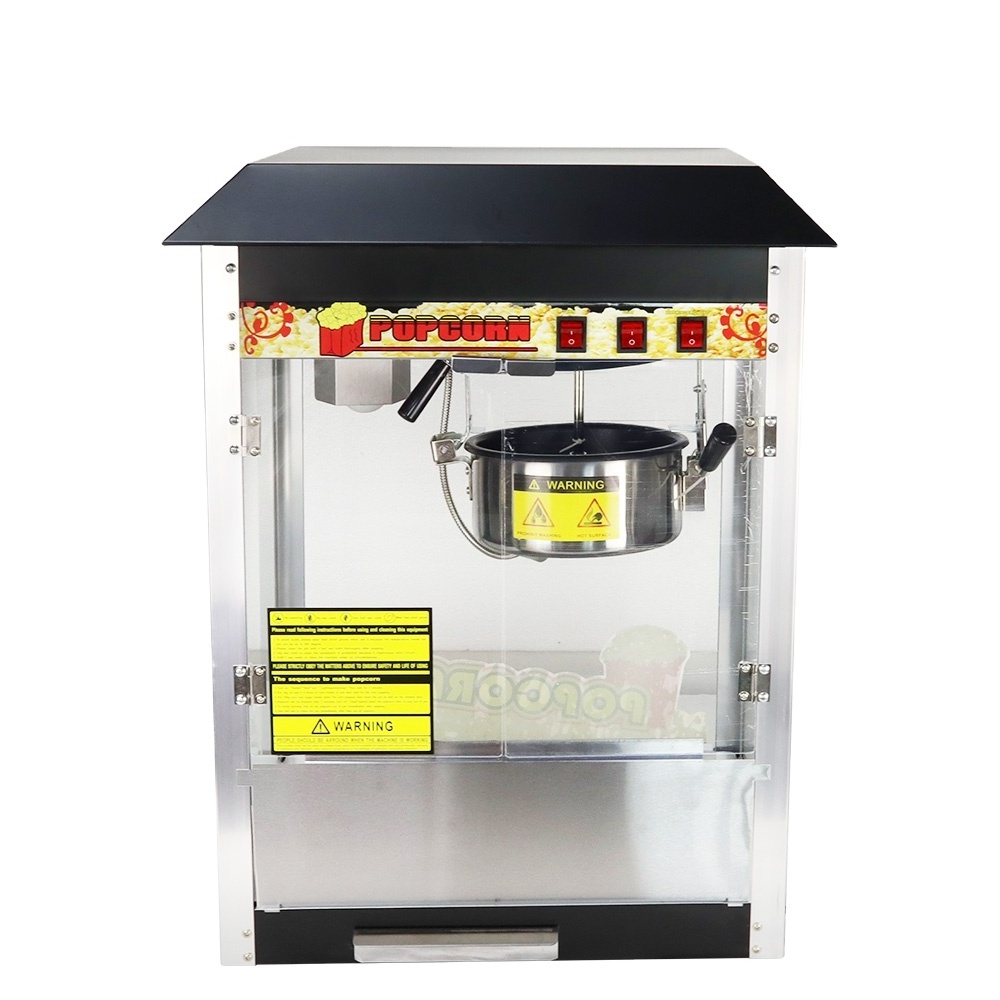 Factory Price 8OZ Industrial Popcorn Maker Maquinas De Palomitas De Maiz Electric Commercial Popcorn Vending Machine with Cart