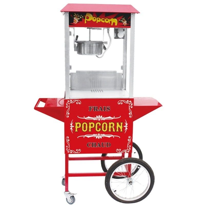 Factory Price 8OZ Industrial Popcorn Maker Maquinas De Palomitas De Maiz Electric Commercial Popcorn Vending Machine with Cart