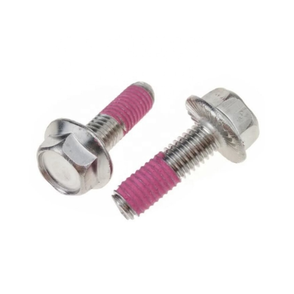 Auto M8 machine threads Hex washer head stainless steel self locking screw