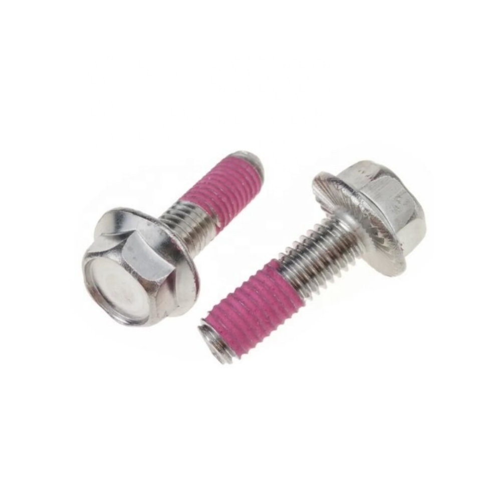 Auto M8 machine threads Hex washer head stainless steel self locking screw