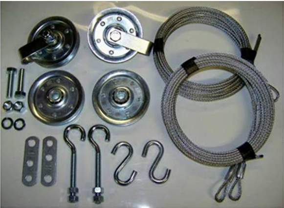 Galvanized Steel Garage Door Extension Spring Stationary Pulley Sheave Kit