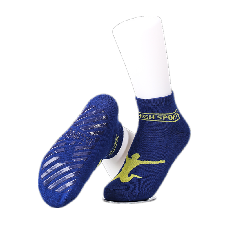 wholesale non slip socks yoga trampoline pilates pilates custom trampoline park jump grip socks anti slip in royal blue