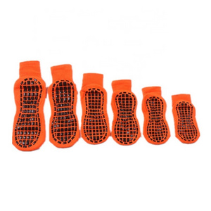 Polyester stock trampoline anti slip socks inflatable sports grip slip socks trampoline