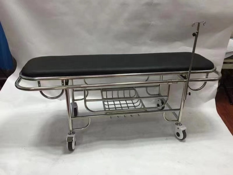 Hospital Metal Cart Stainless Steel Ambulance Stretcher Medical Emergency Trolley for patient transfer