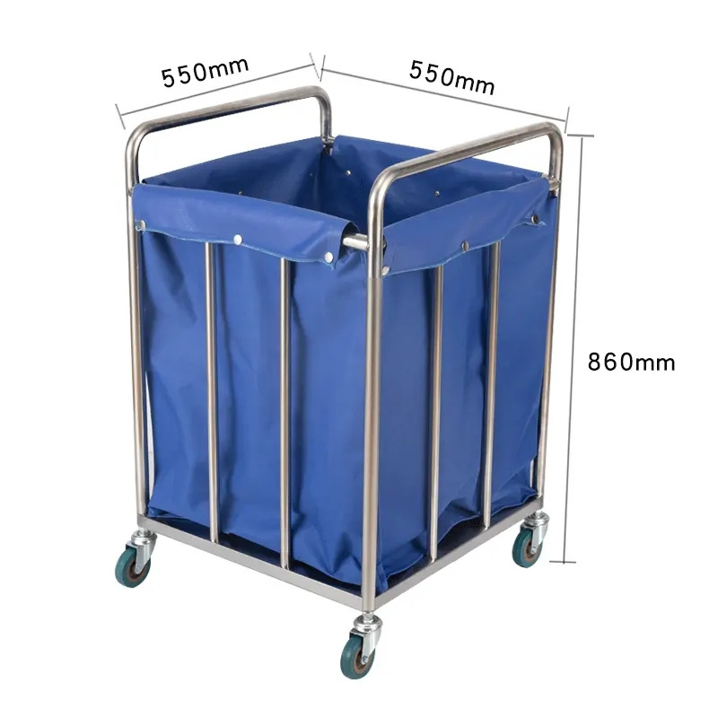 Chian high quality stainless steel waste trolley dirty linen  cart with cheap price for sale