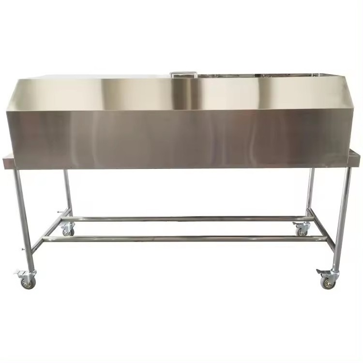 High Quality Stainless Steel Funeral Corpse Transport Trolley Morgue Stretcher Mortuary Trolley with Covers