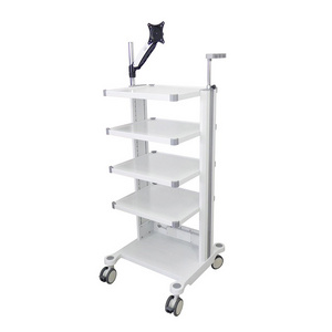 Best Quality Hospital Used Mobile Adjustable Endoscope Cart Instrument Trolley Medical Cart