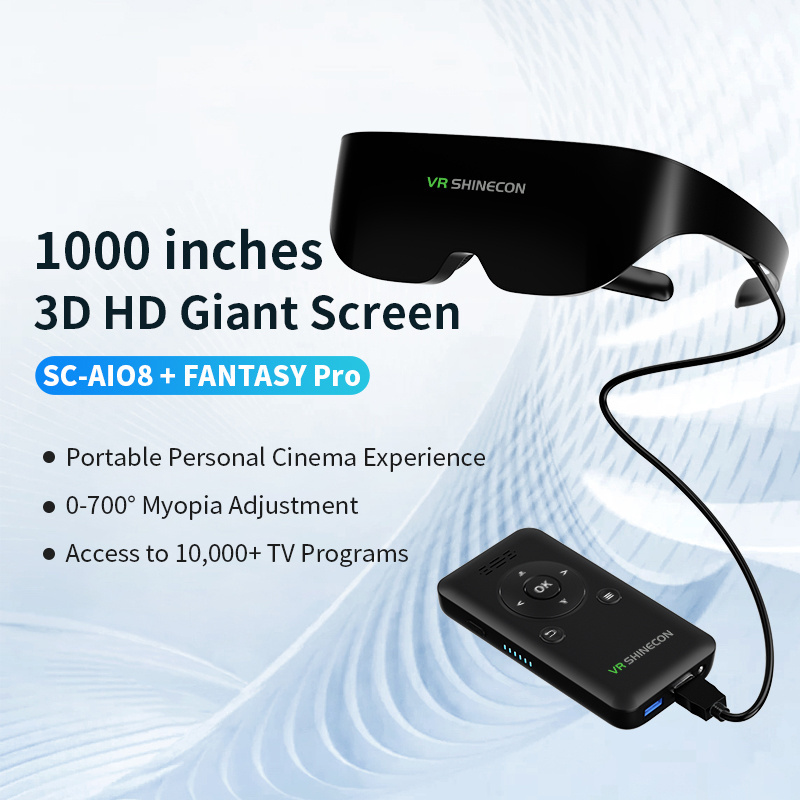 New HD Movie Video Mobile Smart Screen Android WIFI 3D visor 4K VR Glasses Portable Adult Smart VR AR Glasses AIO8 FANTASY PRO