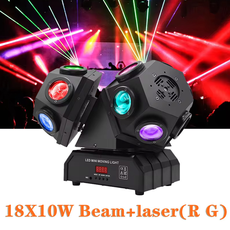 Lazer light laser 3 heads 18pcs*10W led moving dj disco laser light for night club