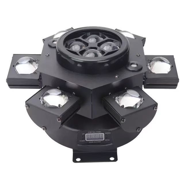 Sound-controlled ktv seven-color rotating six bobble head beam light six bee-eye laser light