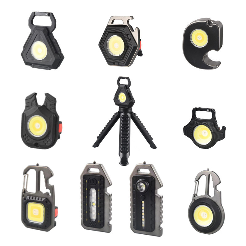 Wholesale Mini COB Keychain Light Rechargeable Small LED Flashlight 800 Lumen Portable 5 Light Modes Pocket with Folding Bracket