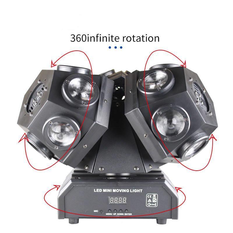 In stock LED 3 heads rgb 18*10W laser rotating head led disco lights  for bar disco stage lighting luz de cabeza movible  luz de