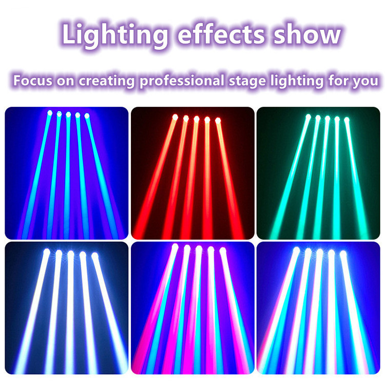 Five-eye beam lighting sound-controlled rotating disco flash bar bounce lights scanning strobe moving head light