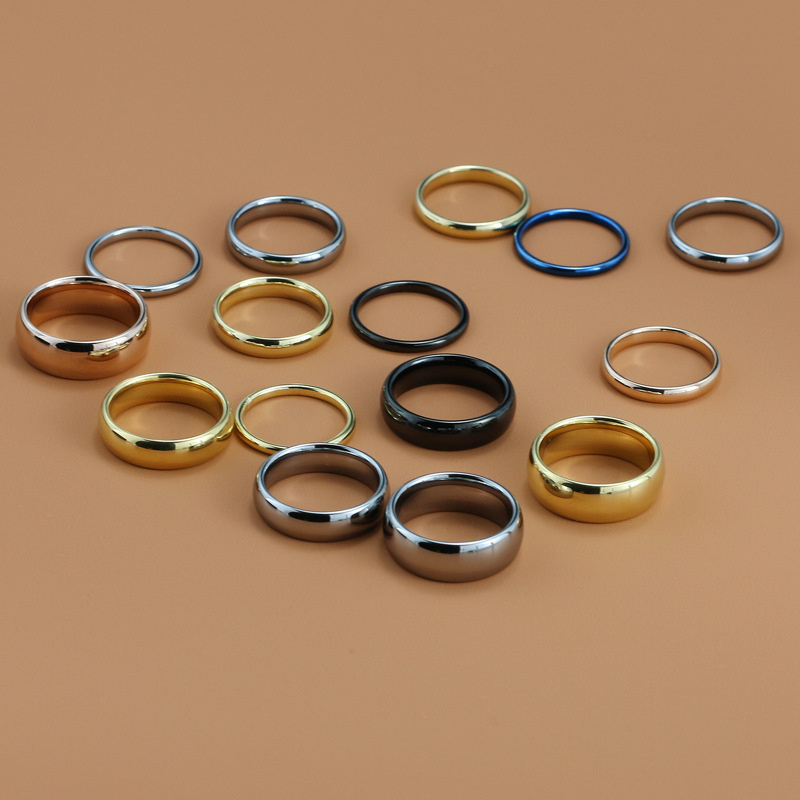 Tungsten Carbide Simple Finger Wedding Women and Men Rings Couple Set Jewelry 18k Gold Plated Custom Ring Blanks Engraving