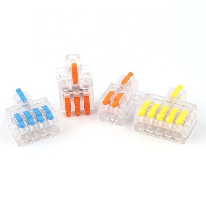 Mini Universal Compact Conductor Spring Splicing Wire Connector With Screw Fixing Hole 1 in Multiple Out Push-in Terminal Block