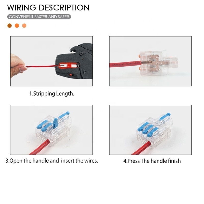 Mini Universal Compact Conductor Spring Splicing Wire Connector With Screw Fixing Hole 1 in Multiple Out Push-in Terminal Block