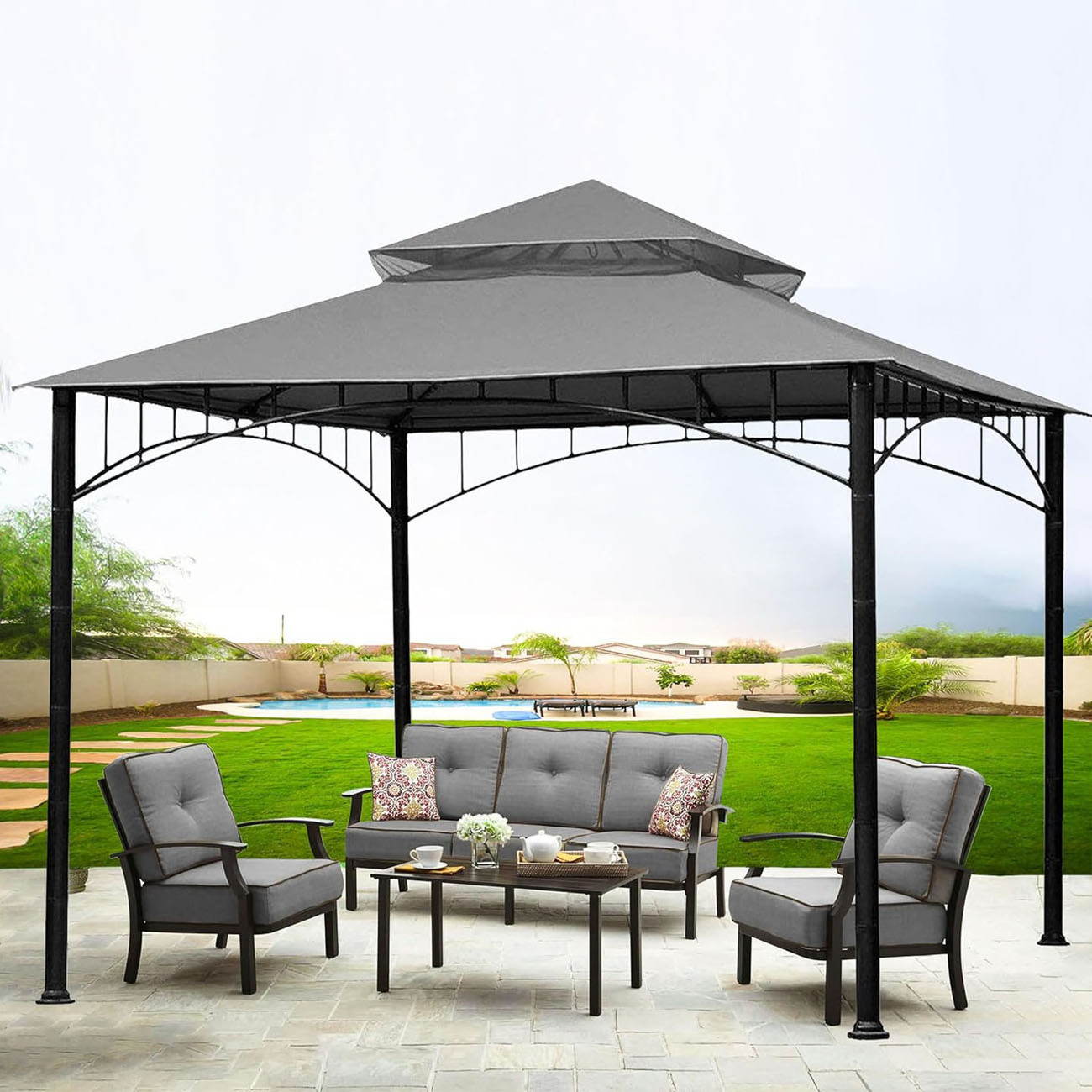 SCOCANOPY Custom Outdoor For Sale  Replacement Roof Gazebo With Target Madaga Model L GZ136PST