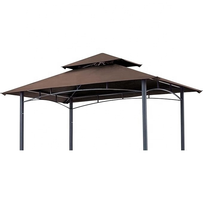 SCOCANOPY Replacement Canopy Roof Tops for 8x5ft Grill BBQ Gazebo Tent Rainproof with Double Tiers Camping Accessories Brown