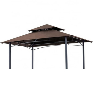 SCOCANOPY Replacement Canopy Roof Tops for 8x5ft Grill BBQ Gazebo Tent Rainproof with Double Tiers Camping Accessories Brown