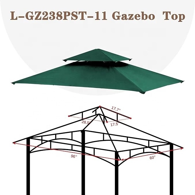 SCOCANOPY Sturdy Rainproof Sunproof  Swing 5x8ft Replacement Grill Canopy Gazebo Cover Top for Patio Courtyard Forest Green