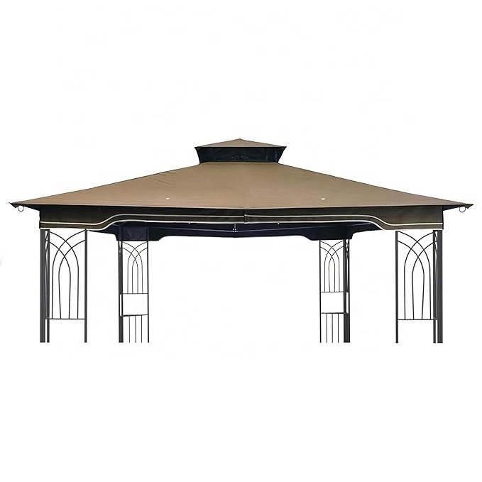 SCOCANOPY Patio bbq Canopy Roof Cover Replacement for 10x12 Regency II Gazebo Tent UV Protection Windproof with PU coated Khaki