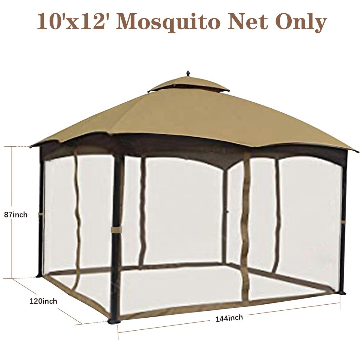 SCOCANOPY Custom Made Waterproof Canopy Replacement and mosquito netting for 10x12 gazebo