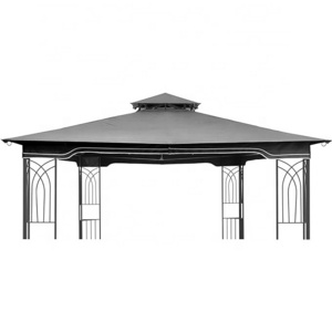 SCOCANOPY Heavy Duty Easy to Install Canopy Top Cover Replacement 10x12 for Regency II Patio Gazebo Rainproof with Two Tier Gray