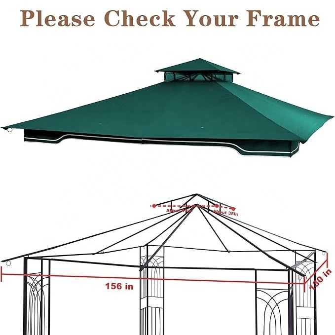 SCOCANOPY 10x12 Durable Universal Sunshade Canopy Replacement Cover Top for Regency II Gazebo Pergola Courtyard Forest Green