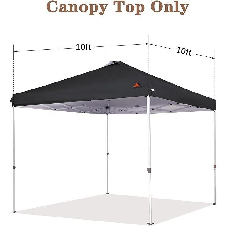 SCOCANOPY Waterproof Windproof Replacement Folding Tent Roof Replacement 10x10 Canopy Top with Air Vent Black