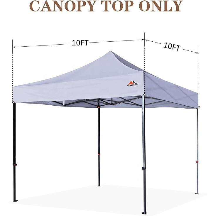 SCOCANOPY UV Protection Windproof Pop Up 10x10 Canopy Replacement Cover Top with Four Sand Bags for Outdoor Camping Light Grey