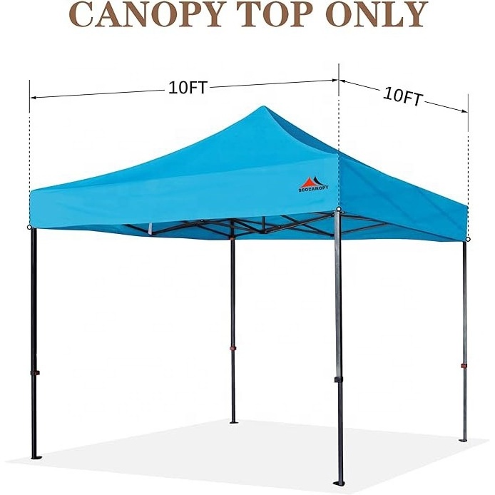 SCOCANOPY Straight Leg Pop-up Canopy Tent Replacement Top Cover 10x10 Free Gift Four Sand Bags for Outdoor Camping Skyblue